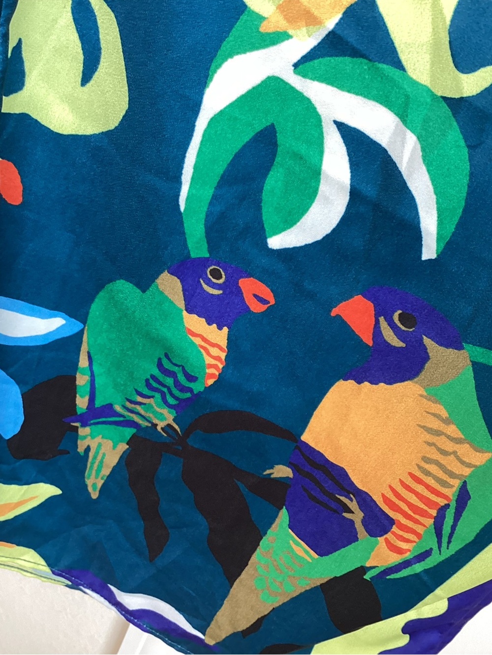 🦜Anthropologie Claire Colin Wide-Leg Pants Celandine NEW Blue Tropical SMALL - Picture 10 of 16